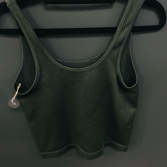 Green Ribbed Tank Top - Picture 2 of 2